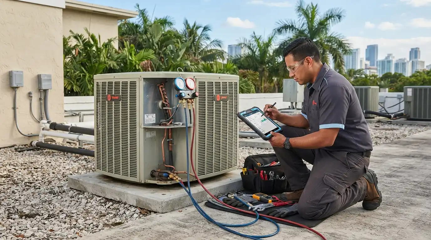 Scheduled AC maintenance visit in Miami