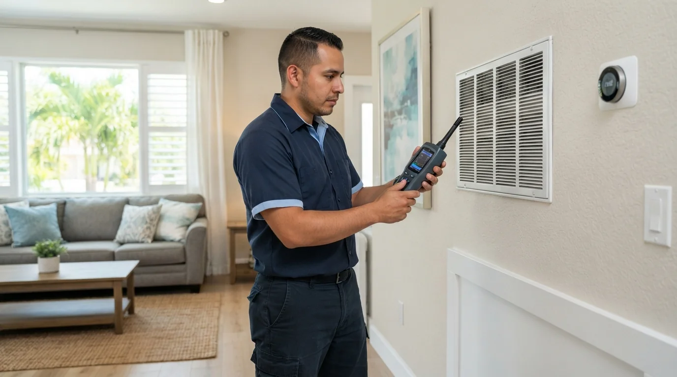 Indoor air quality testing in a Miami home
