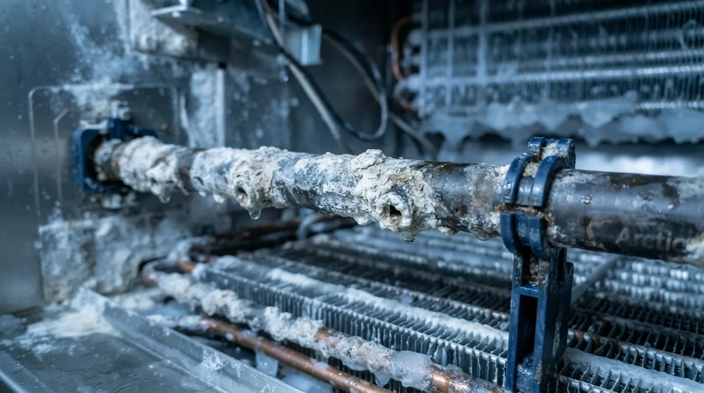 Scale buildup inside a Miami ice machine