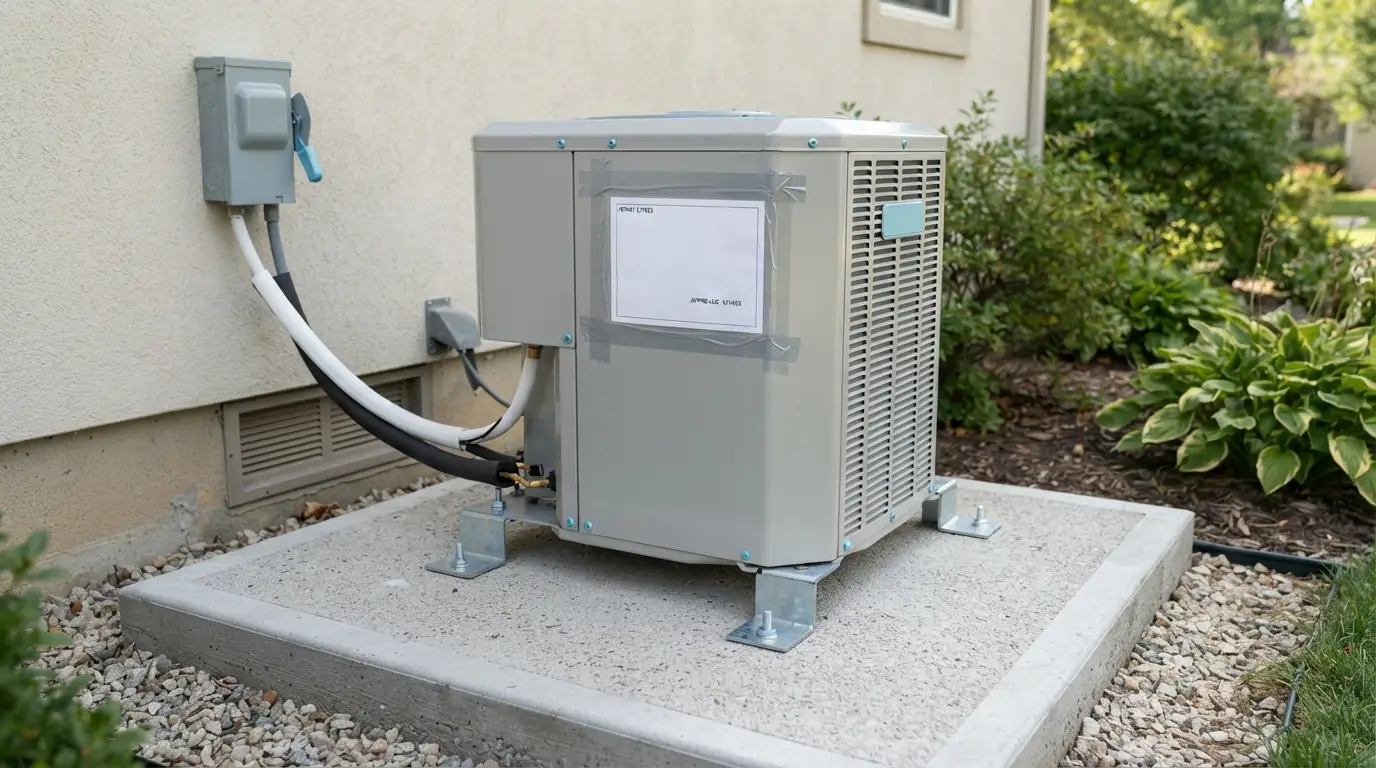 Permitted AC replacement anchored to its pad in Miami