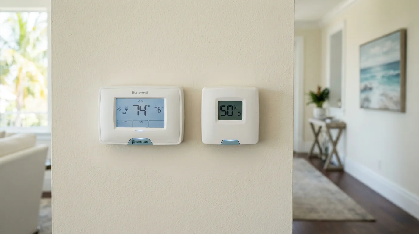 Humidity control set for a whole-home dehumidifier in Miami