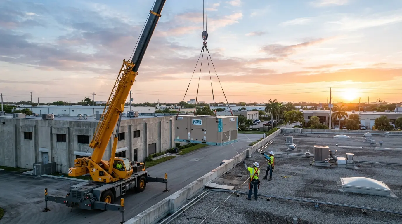 Commercial rooftop unit installation in Miami-Dade