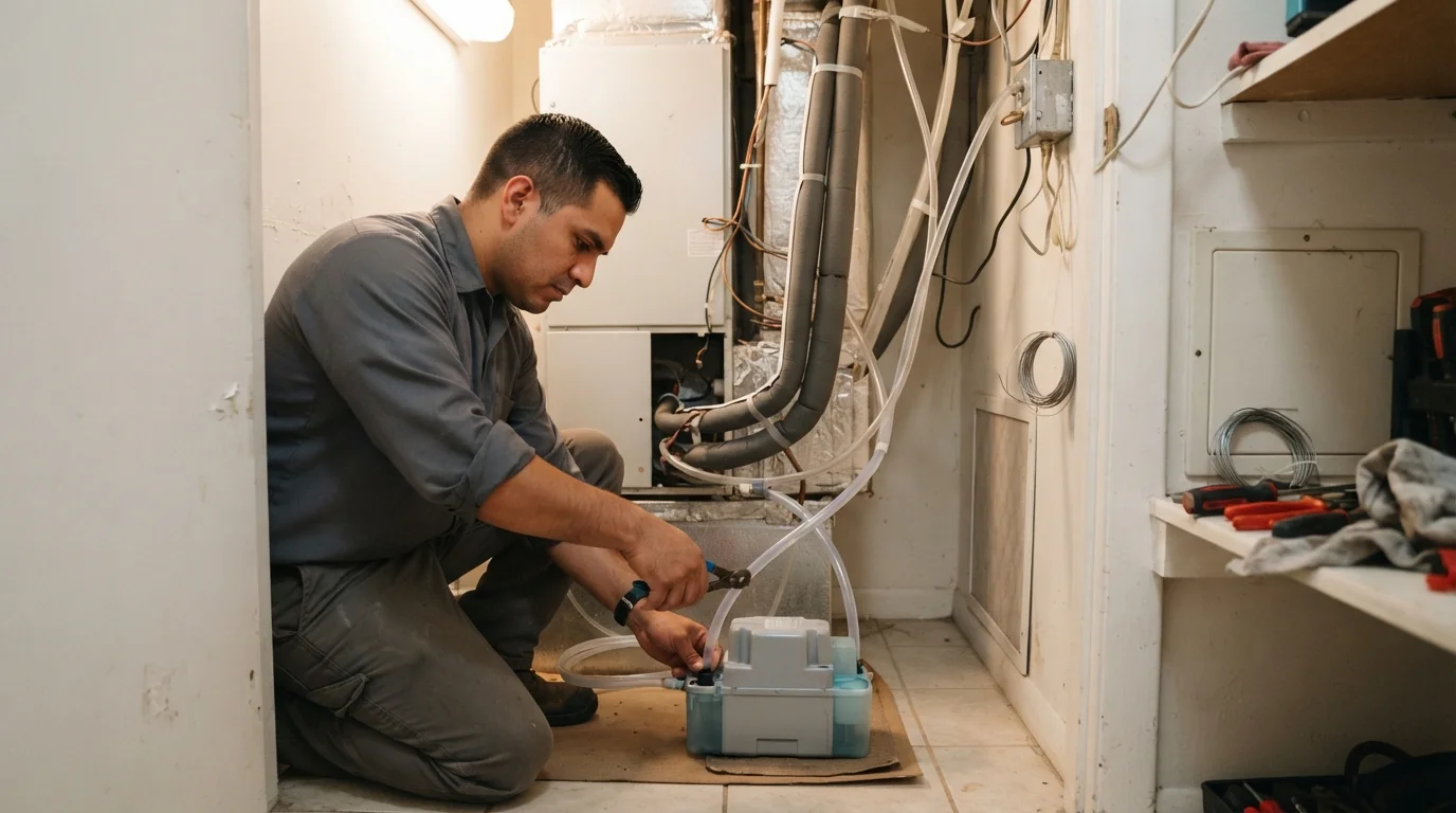 Condensate pump replacement in a Miami condo