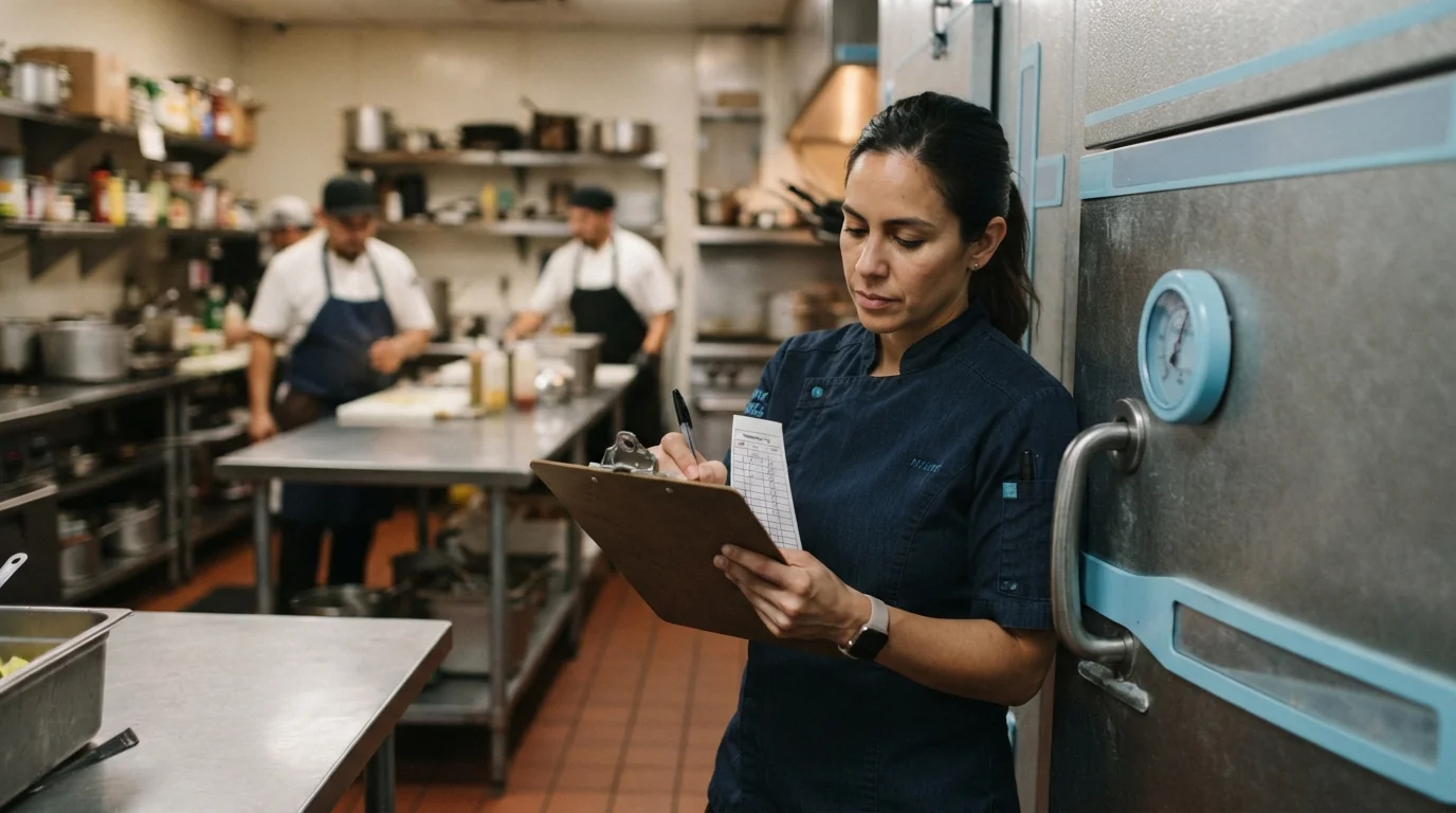 Walk-in cooler temperature log in a Miami restaurant