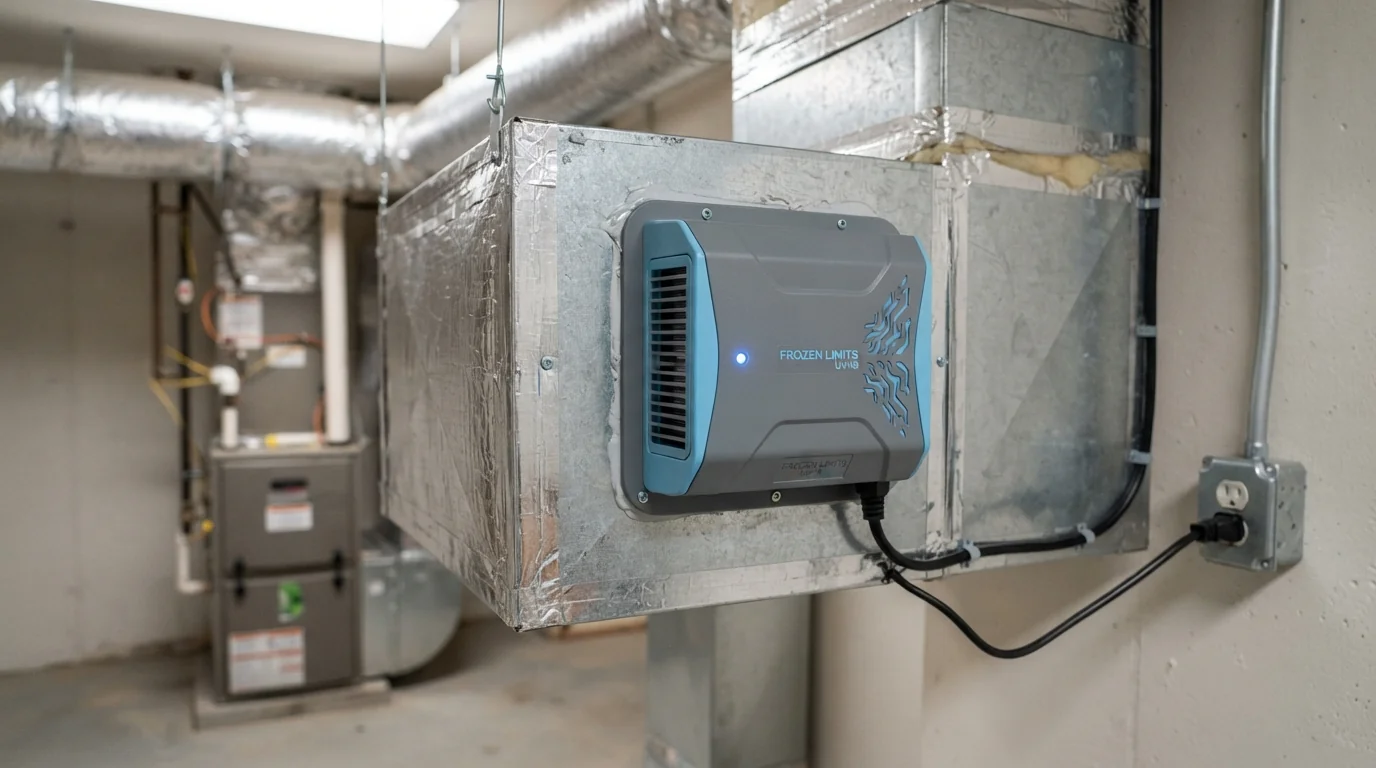 In-duct UV unit installed on a Miami supply plenum