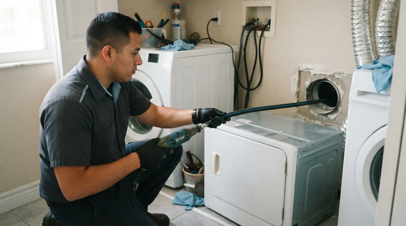 Dryer vent cleaning in a Miami home