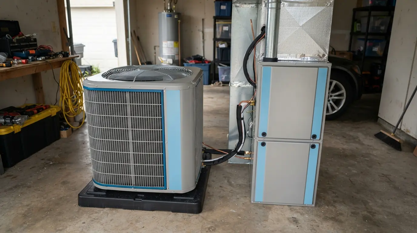 Matched AC system ready for installation in Miami