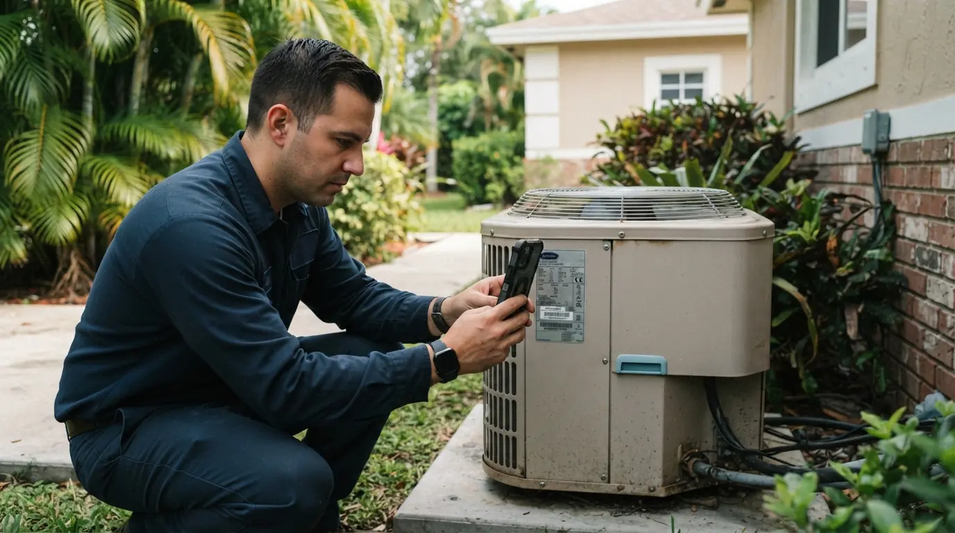 Pre-purchase HVAC inspection at a Miami home