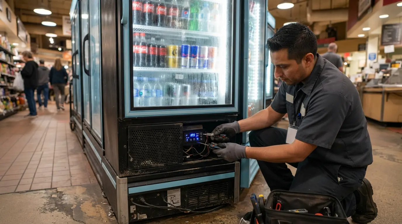 Display case refrigeration repair in a Miami market