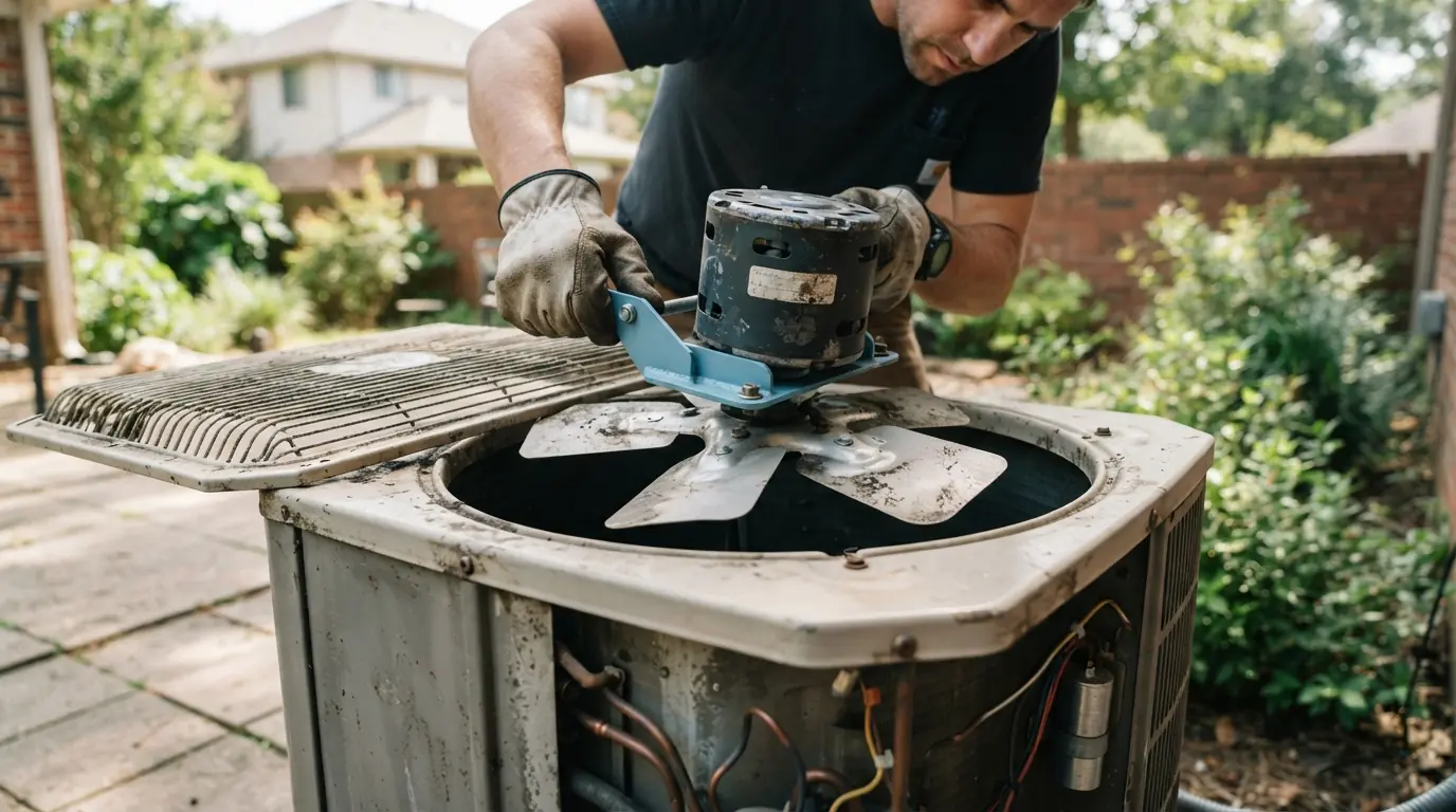 Condenser fan motor replacement on a Miami AC