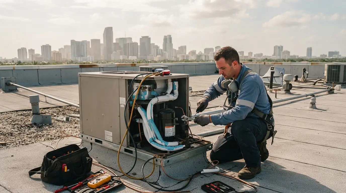 Commercial rooftop unit repair in Miami-Dade
