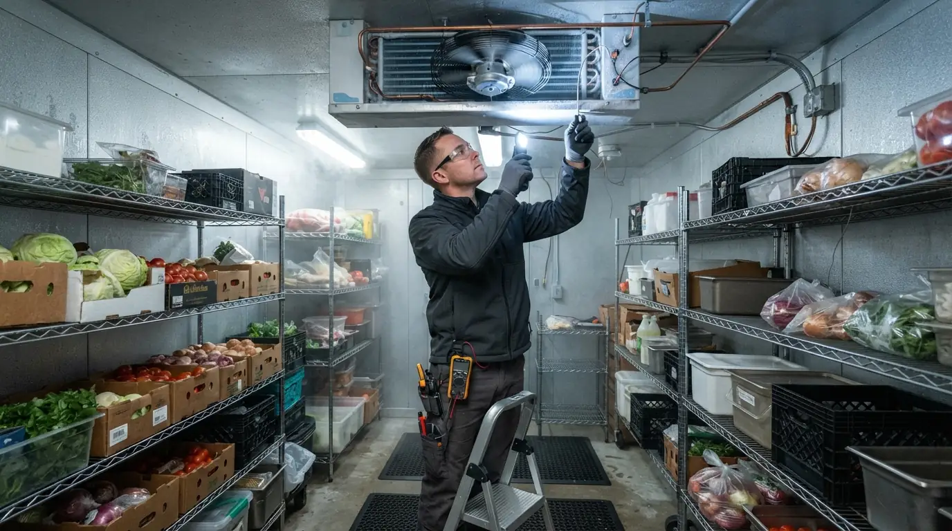 Walk-in cooler repair at a Miami restaurant