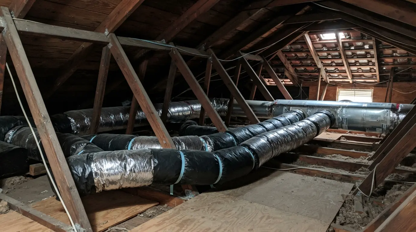 Duct replacement in a Miami attic